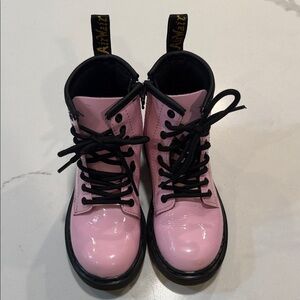 Dr. Martens Patent Leather Pink Kids Boots